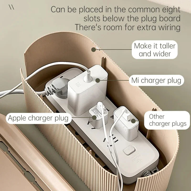 Cortex Nordic Cable Organiser Box – Plug Board Storage for WiFi Router, Cables & Desktop Accessories