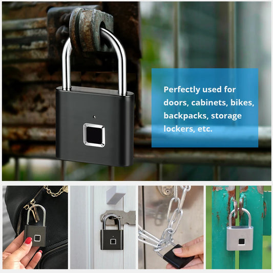 Cortex Smart Fingerprint Padlock – Waterproof Biometric Lock with Rechargeable Battery