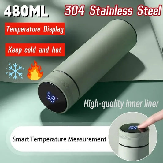 Cortex Smart Thermos Bottle – 500ml Stainless Steel, LED Temperature Display, Leakproof Vacuum Flask