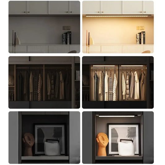 AuraGlow Smart-Sense USB Rechargeable Light Bar: Seamless LED Lighting for Modern Kitchens and Bedrooms